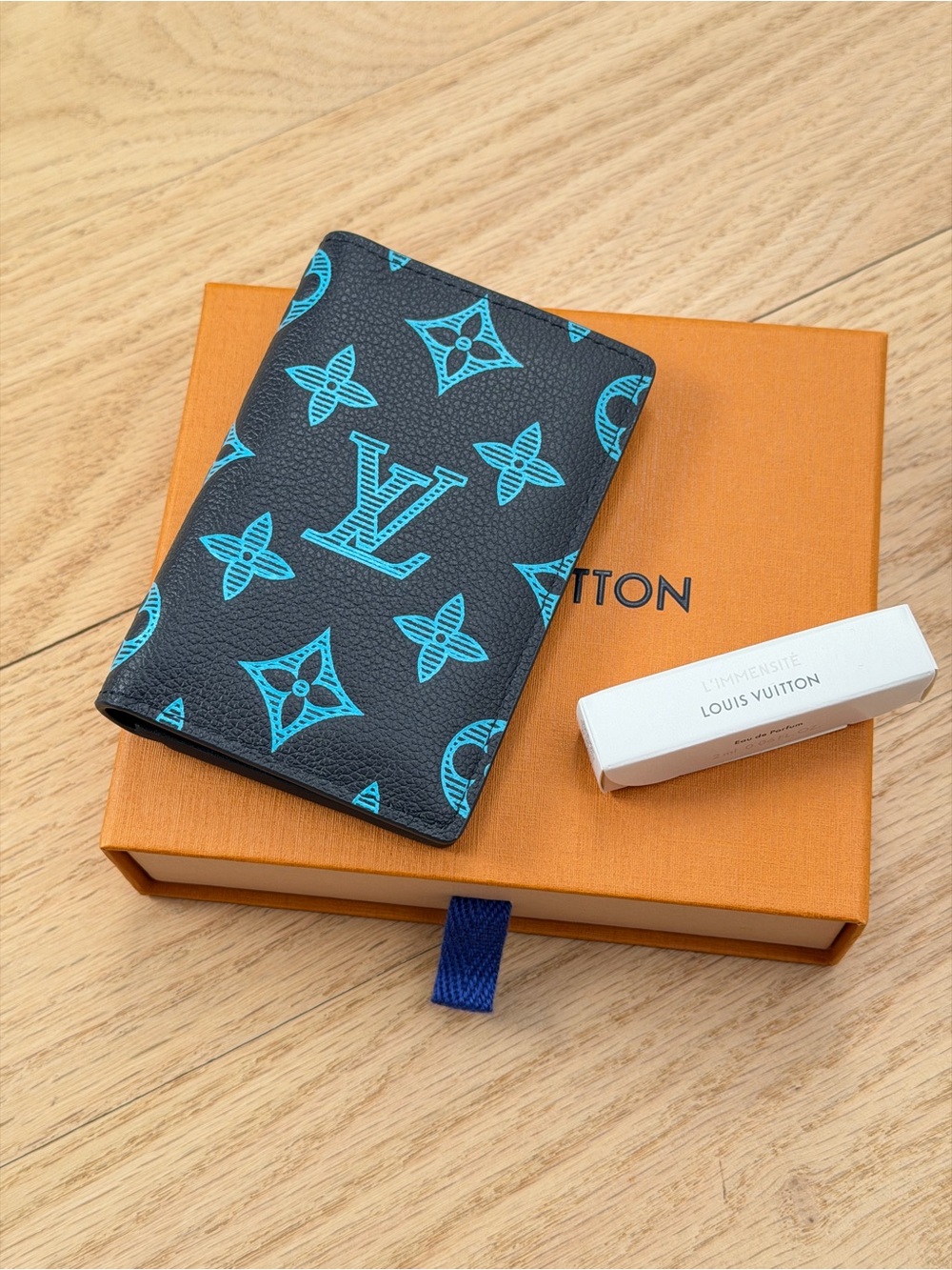 Louis Vuitton Blue with Turquoise Monogram Pocket Organizer